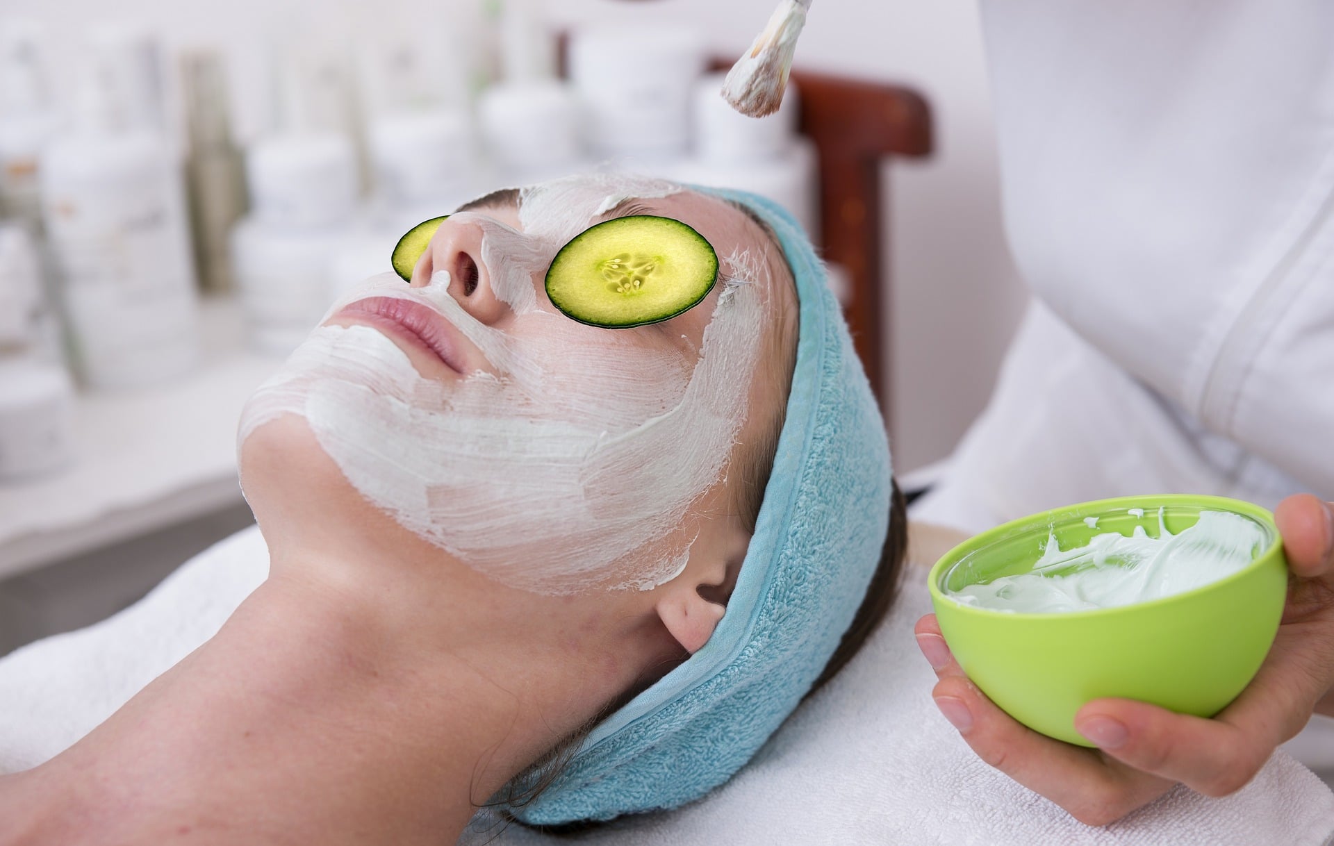 Cucumber Woman Facial Wellness Spa Relaxation